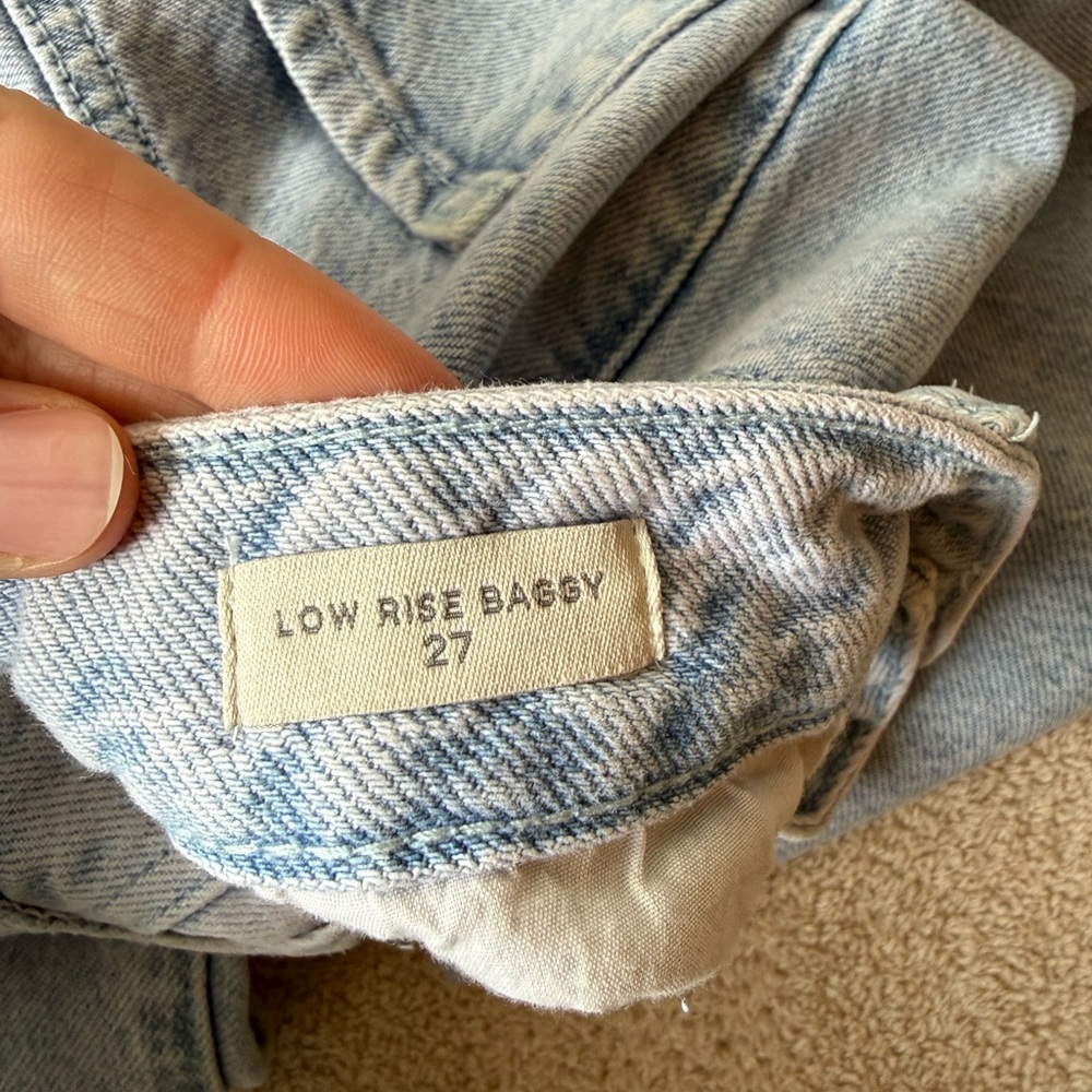 PacSun Eco Light Indigo Seamed Low Rise Baggy Jeans- Size 27 - Picture 6 of 9